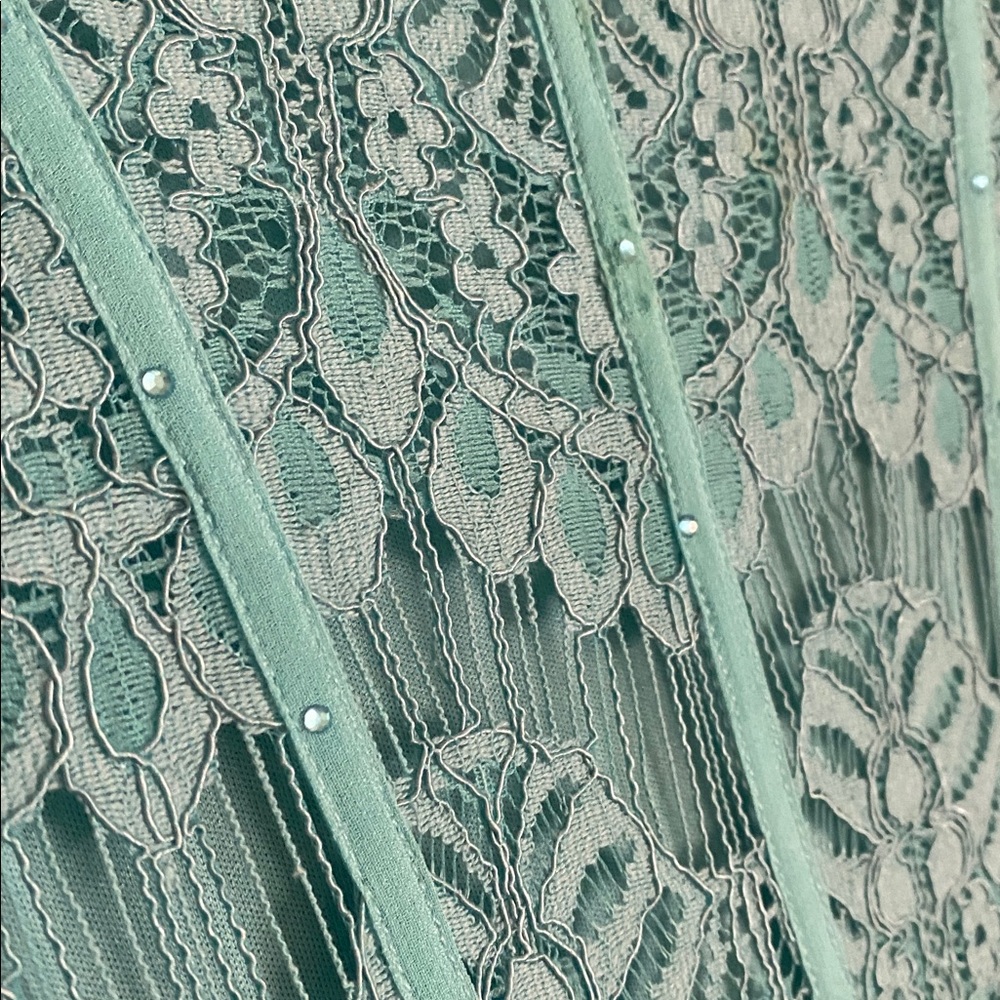 REBA Turquoise Lace Midi Dress - Picture 2 of 16